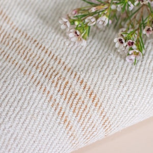 Karamel strepen Graan zak Stof / Franse boerderij fabric_ANTIQUE 1900'/ Vintage boerderij stof / Vintage graan zak / Franse zak stof