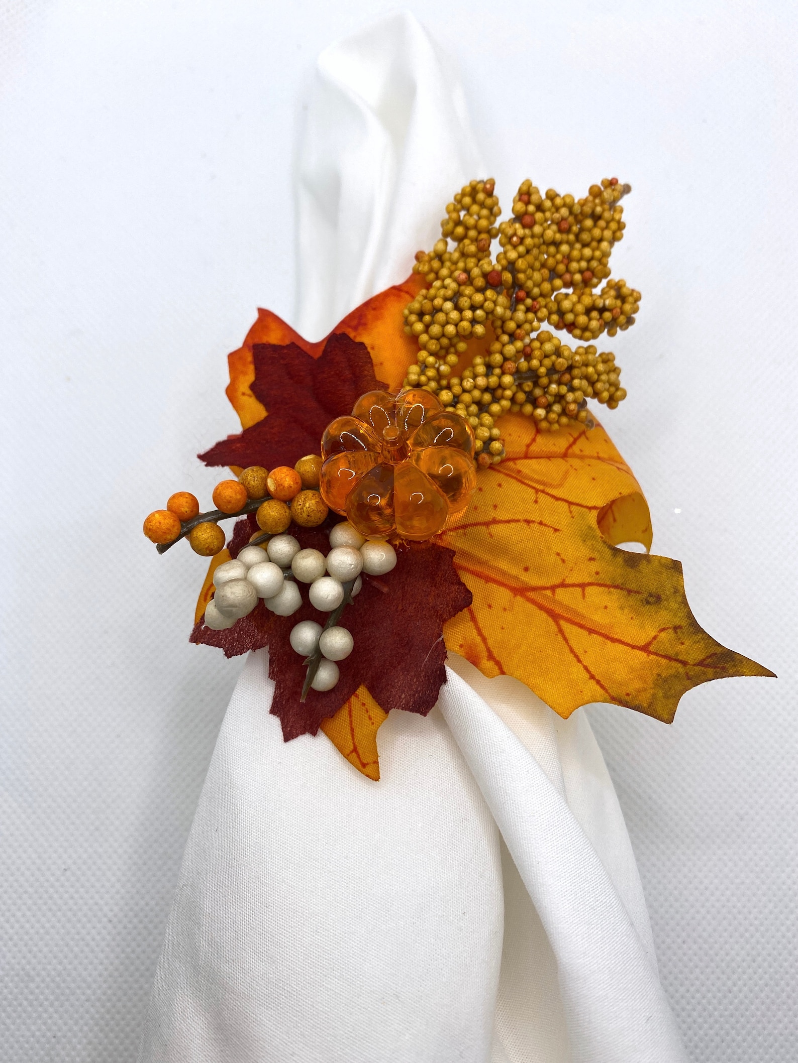 Fall Foliage Placemats & Acorn Napkin Rings