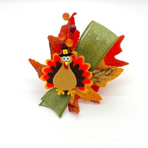 Handmade Thanksgiving Turkey Napkin Rings with Fall Leaves