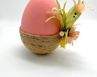 Easter 6 inch Egg Table Centerpiece, Floral Arrangement, Spring Decor (Set of 2)