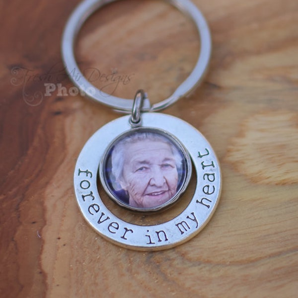 Forever in My Heart Custom Photo Key Chain, Loved One Key Chain, Memorial gift with photo charm