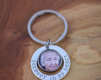 Custom Photo Memorial Keychain: Forever in My Heart Keepsake