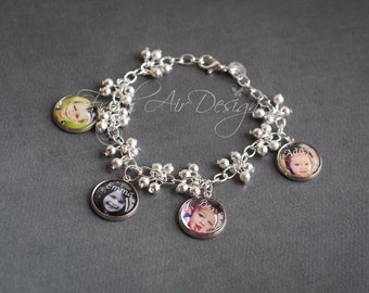 Photo Charm Bracelet, Personalized Photo Jewelry for Mom, Keepsake Family Bracelet, Custom Photo Jewelry, Photo Jewelry for Grandma