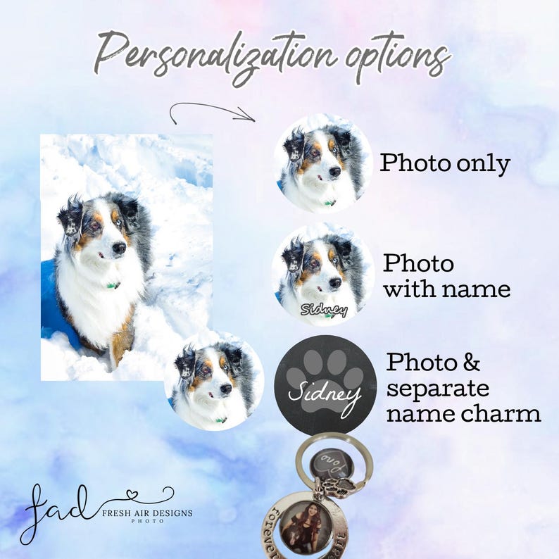 Forever in My Heart Pet Memorial Key Chain, Dog Loss Sympathy Gift, Personalized Pet Photo Keepsake, Gift for Pet Lovers, Loss of Cat image 3