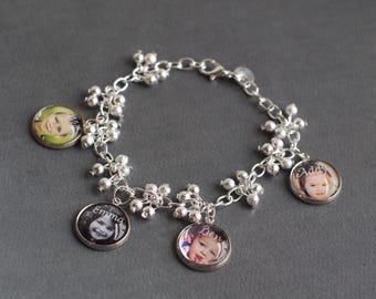 Photo Charm Bracelet, Personalized Photo Jewelry for Mom, Keepsake Family Bracelet, Custom Photo Jewelry, Photo Jewelry for Grandma