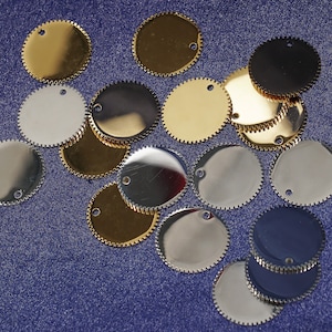 10pcs Stainless Steel Round Laser Engrave Blanks,Mirror Polished Pendants,Jewelry Tags,Gear,3/4&quot;（20mm) round,14 Gauges,connector-103905