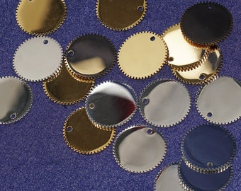10pcs Stainless Steel Round Laser Engrave Blanks,Mirror Polished Pendants,Jewelry Tags,Gear,3/4"（20mm) round,14 Gauges,connector-103905