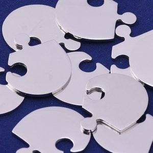 Stainless Steel Puzzle Piece Broken Heart Stamping Blank,Heart Puzzle,tibetara®,About 7/8"*3/4"（22*18mm) 18 Gauges,10 pcs/lot-10125450