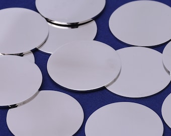 10 pezzi 1 '' (25 mm) tibetara® disco piatto rotondo vuoto incisione senza fori etichette, spazi vuoti stampaggio fai da te, piastre in acciaio inossidabile, incisione su metallo-10105450