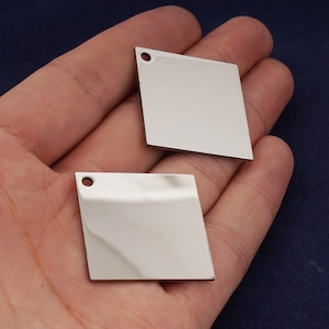 10 stücke Spiegel Polieren Quadrat Edelstahl Rohling Charms Tags Für DIY Halskette Schlüsselbund Schmuck Machen, gravierbar Rohling Für Die Kreation