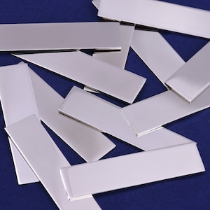 10pcs 1/2&quot;*2&quot; Stainless Steel Rectangle Stamping Blanks,Stainless Steel Vertical Bars,Engravable Long Blanks 16 Gauges Jewelry Tag-10107250