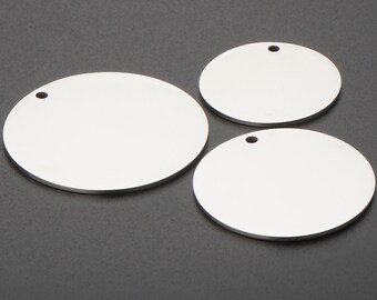 10pcs tibetara® Discos de estampado de acero inoxidable, 18 calibres en blanco Suministros de estampado diy, rondas de metal, círculos de estampado, suministros de estampado a mano