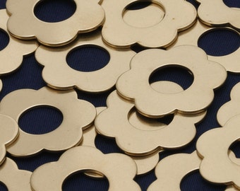 Etwa 1 "（25mm）tibetara®Messing Blume Washer Stanzrohlinge - FANTASTIC SHINE -18 Gauges - 6 Blütenblatt Kleinere Version - 20 Stück / Lot-10133950