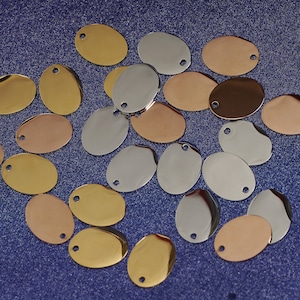 7/16*5/8&quot;(12*16mm) Oval Pedant,Laser Engrave Blank,Jewelry DIY,Super Fine Quality,Stainless Steel,Anniversary,10pcs-103909