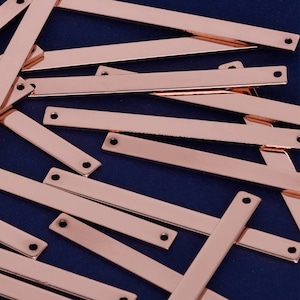 Brass Stamping Blanks, Charms, LONG SKINNY BAR,About 2&quot;*1/8&quot;(50*5mm)18 Gauges, tibetara®,10 pcs/lot-10211606