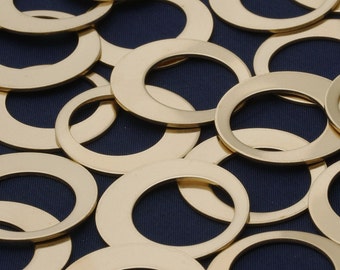 Brass Round Offset Washers Stamping Blanks,Handmade Stamping tags,SHINE,tibetara®,About 1 1/4"(32mm) ,18 Gauges,20pcs/lot-10132750