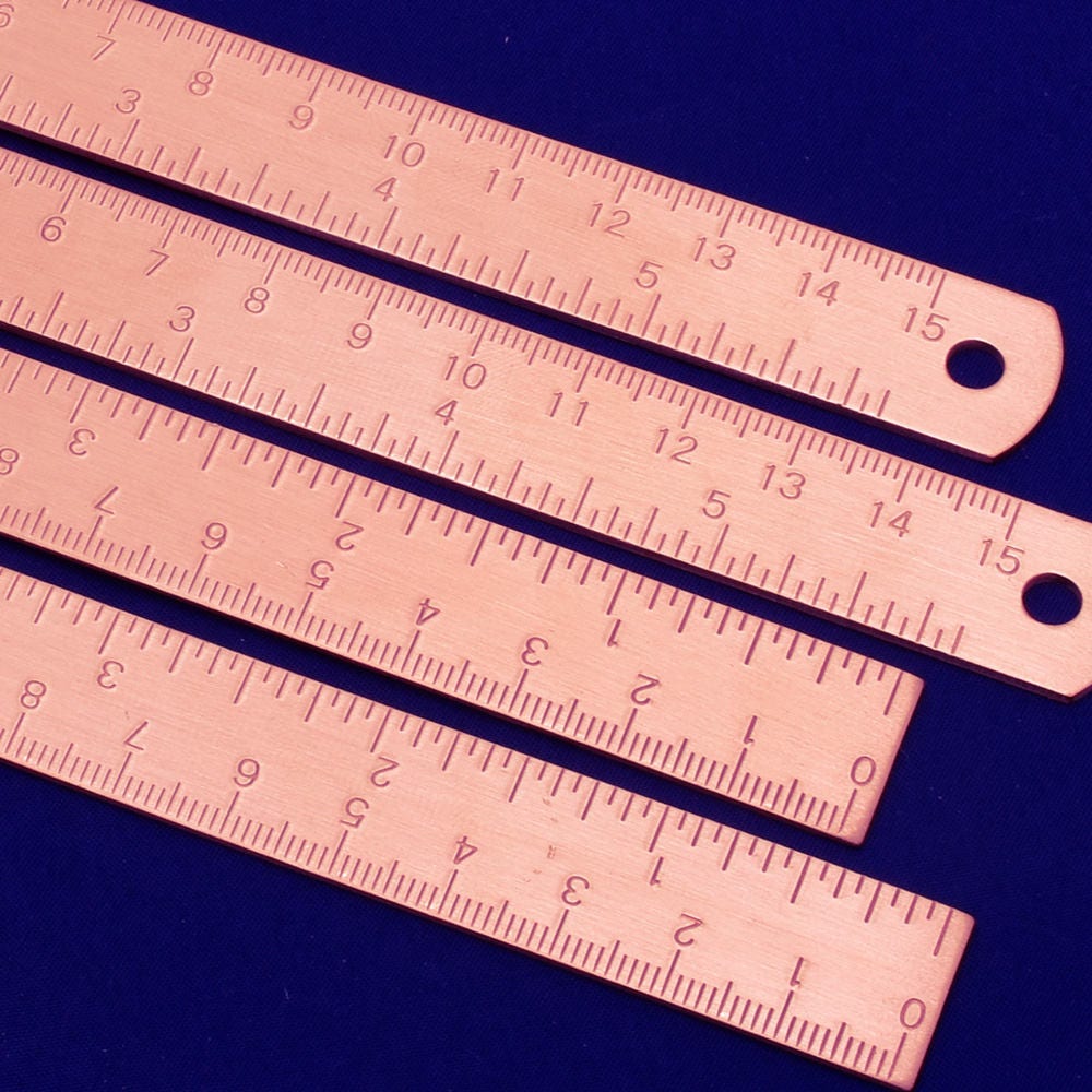 1pc 15cm Metal Ruler, Solid Copper Ruler, 6inches Copper Ruler, Red ...