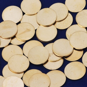 50pcs 3/8&#39;&#39; (10mm) Round Brass Stamping Blanks Discs Tags,Personalized Stamping Blank,tibetara® -10023700