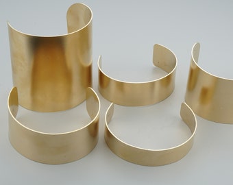 Minimalist Large Brass Cuff Bracelet,Multi Sizes,Bangle Cuff Bases in Rich Low Brass,Stamping Bracelet,Florist cuff Crosage form 3/4" to 3"