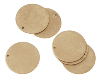 20 pezzi da 1"(25 mm) tibetara® rotondo 18 calibri, disco vuoto in ottone dorato, dischi per stampaggio, dischi metallici vuoti con un foro-10415350