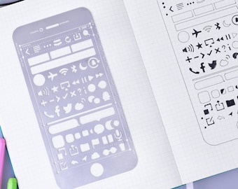1pc Metal Stainless Steel  planner stencil / template (available in 2 sizes) drawing stencil ,Etching pocket stencil,monogram stencil