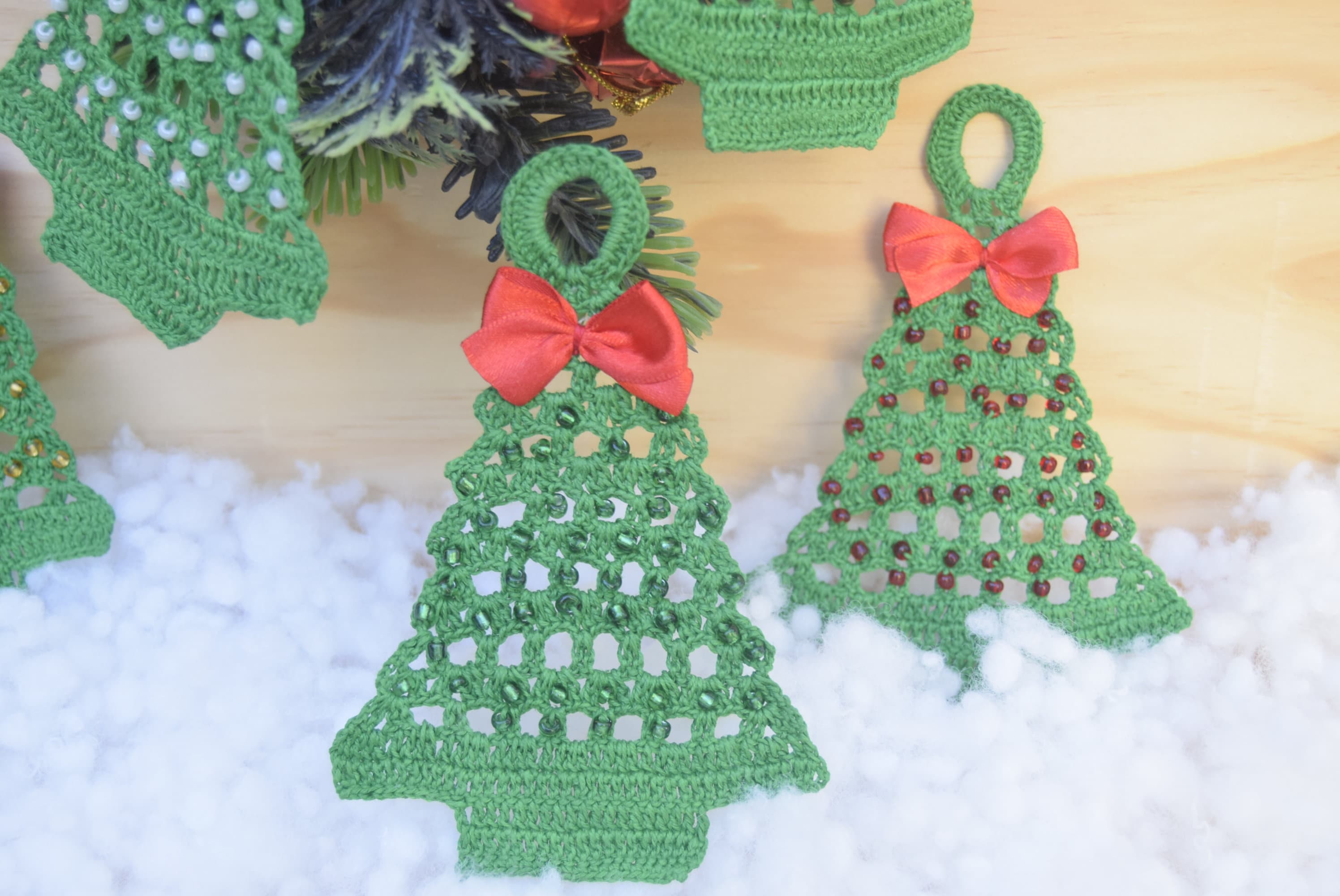 Christmas Ornament Crochet Decorations Christmas Tree Cotton Crochet ...