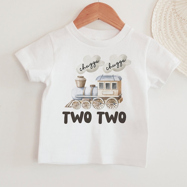 Train Birthday Shirt, Chugga Chugga Two Two Birthday Shirt, Choo Choo I'm 2 Birthday, 2nd Birthday Shirt, Train 2nd Birthday Tee, Baby Boy