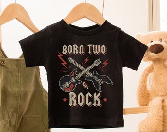 Born Two Rock Birthday Shirt, Rock and Roll 2nd Birthday Shirt, Rock n Roll Birthday, Rock Star Birthday Outfit, Matching Family Shirts