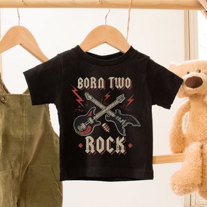 Born Two Rock Birthday Shirt, Rock and Roll 2nd Birthday Shirt, Rock n Roll Birthday, Rock Star Birthday Outfit, Matching Family Shirts