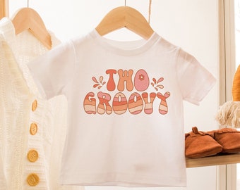 Two Groovy Birthday Shirt: Retro 2nd Birthday Party Tee