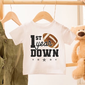 1st Year Down Football Birthday Shirt Football First Birthday Outfit 1st Down Football Birthday Matching Family Shirts Mommy and Me Tee