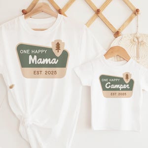 One Happy Camper Birthday Shirt: Matching Family Camping National Parks 1st Birthday