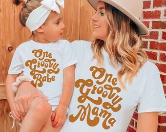 Groovy One Birthday Shirt: Retro 70s Matching Mommy and Me
