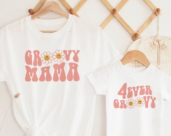 Groovy 4th Birthday Shirt: 70s Hippie Family Matching Outfit
