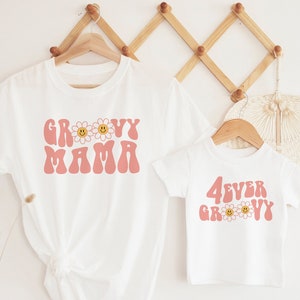 Groovy 4th Birthday Shirt: 70s Hippie Family Matching Outfit