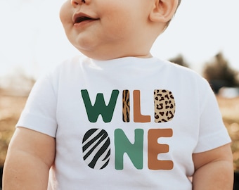 Wild One Birthday Shirt: Safari Zoo Jungle Animal Matching Family 1st Birthday Outfits
