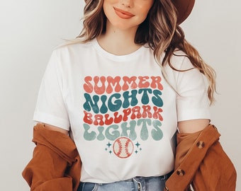 Summer Nights Ballpark Lights Shirt: Baseball Season Tee