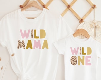 Wild One Birthday Girl Shirt, 1st Birthday Outfit, Wild One Birthday, Wild 1st, Safari Jungle Zoo Animal, Mommy and Me, Matching Family Tees