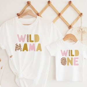 Wild One Birthday Girl Shirt, 1st Birthday Outfit, Wild One Birthday, Wild 1st, Safari Jungle Zoo Animal, Mommy and Me, Matching Family Tees