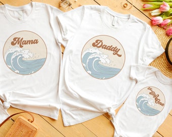 Surf 'The Big One' 1st Birthday Shirt: Matching Family Surfing Tees
