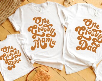 Groovy One Birthday Matching Family Shirts: Retro 70s Tees