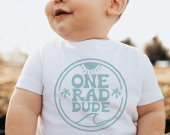 One Rad Dude Shirt, Surf 1st Birthday Shirt, The Big One Shirt, Matching Family, Surf Birthday Outfit, Toddler Boy, Surfer Tee, Mommy and Me