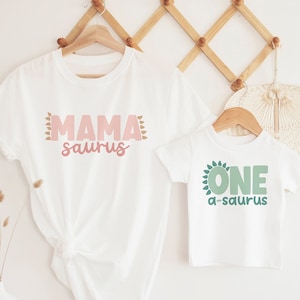 Dinosaur 1st Birthday Shirt: One-A-Saurus Matching Family Outfits