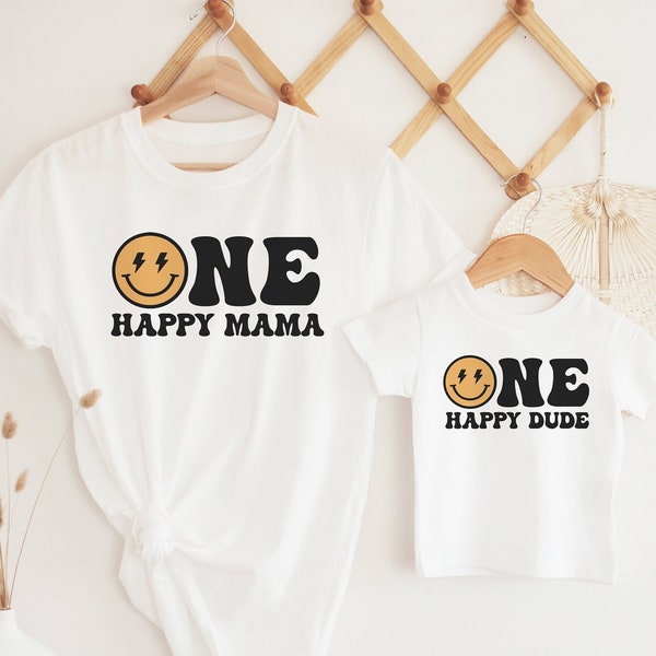 One Happy Dude Family Birthday Shirts, 1st Birthday Shirt, Smiley Face Birthday Outfit, One Cool Dude, Matching Birthday Tees, Mommy and Me