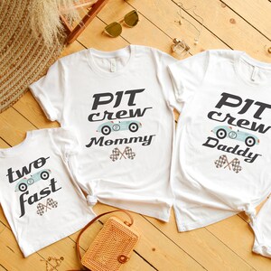 Two Fast Birthday Shirt: Matching Family Race Car 2nd Birthday Tee