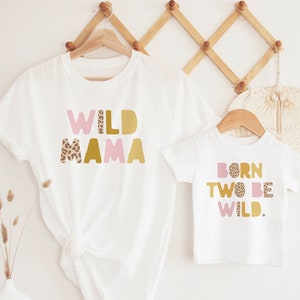 Two Wild Birthday Girl Shirt, 2nd Birthday Outfit, Born Two Be Wild Shirt, Wild 2nd, Safari Jungle Zoo Animal, Mommy and Me, Matching Family