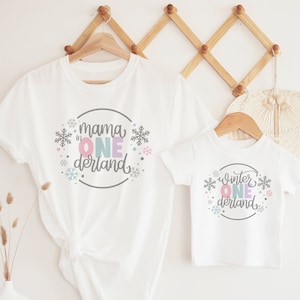 Winter Onederland Mommy and Me Shirts, 1st Birthday Outfit, Matching Family Birthday Tees, Winter Wonderland Birthday Girl Outfit, Christmas