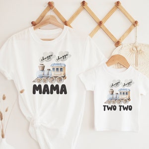 Train Birthday Shirt, Chugga Chugga Two Two Birthday Shirt, Choo Choo I'm 2 Birthday, 2nd Birthday Tee, Matching Mommy and Me Shirts, Family