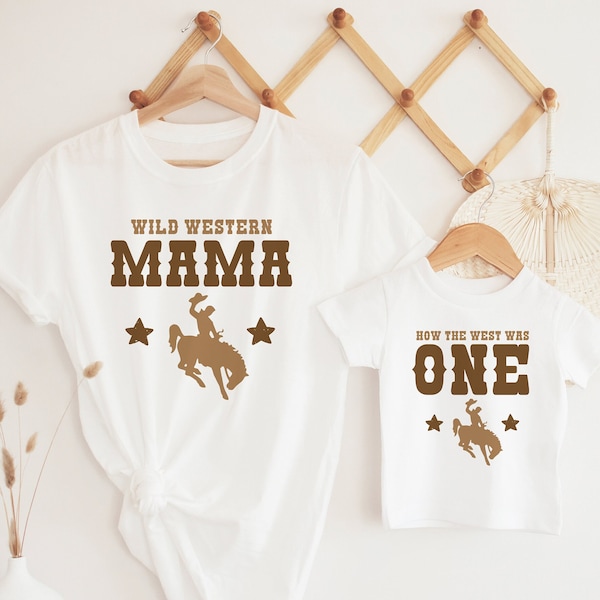 How The West Was One Birthday Outfit, Cowboy 1st Birthday, Wild West Birthday, Western Birthday Shirts, Matching Family Shirts, Mommy and Me