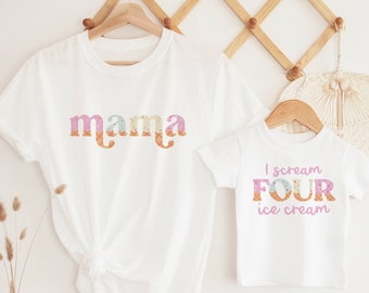 I Scream Four Ice Cream Birthday Shirt - 4th Birthday Outfit